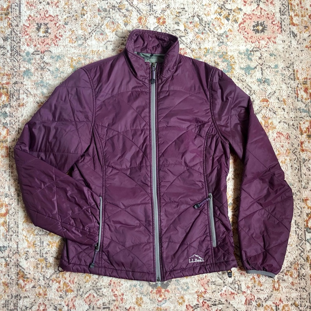L.L. Bean | Quilted Weather Resistant Primaloft Insulation Purple Jacket Outdoor